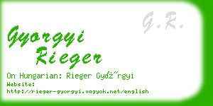 gyorgyi rieger business card